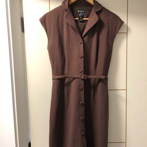 BCBG Paris.  Retro style. Self belt. Button front.